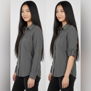 Outdoor Research Wayward II Gray Button-Up Shirt Roll Up sleeves